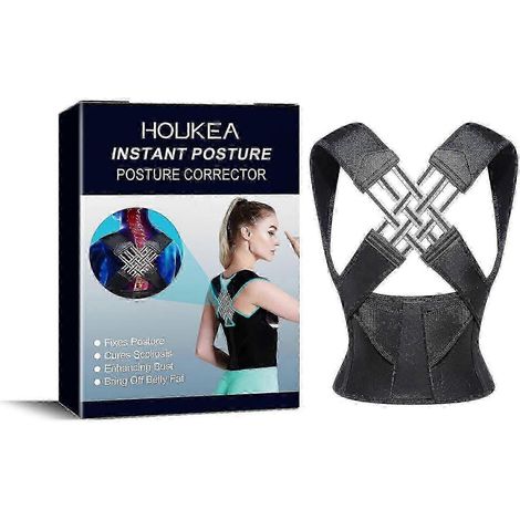 Correcteur de posture avec soutien dorsal, correcteur de posture anti-dos voûté respirant pour enfants et adultes (1/4)