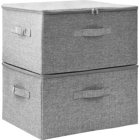 vidaXL Cajas de almacenaje 2 unidades tela gris 43x34x23 cm (1/2)