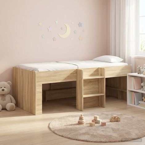 vidaXL Hochbett für Kinder Sonoma-Eiche 75 x 190 cm Holzwerkstoff (1/5)