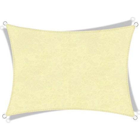 Tenda parasole rettangolare di colore giallo chiaro, 2 m x 3 m, adatta per giardini in estate, offre un'efficace protezione solare.