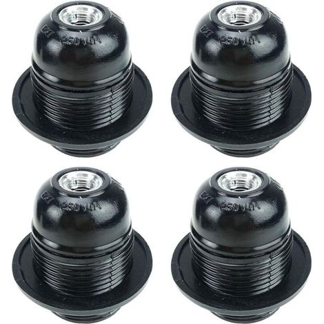 4 pièces E27 bakélite autobloquant porte-lampe à dent complète vis à tête en aluminium support de lampe en bakélite support de lampe (1/3)