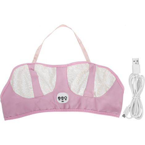 Machine de Massage Poitrine Électrique pour Augmentation Mammaire, Soutien-Gorge Vibrant Rose/Blanc (Type Branchement) (1/5)
