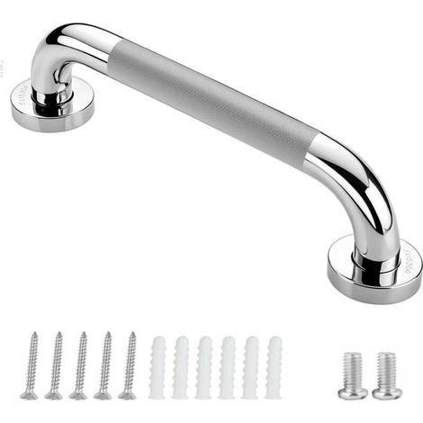 Barre d'appui antidérapante en acier inoxydable 304 pour intérieur/extérieur, , chambre à coucher, salle de bain, douche et escalier, 30 cm, 1 pièce (1/5)