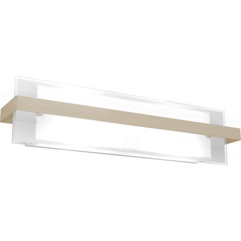 Applique Industrial-Minimal Cross Metallo Sabbia Vetro Bianco 2 Luci E27 60Cm