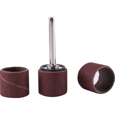 Bandes abrasives pour ponceuse à tambour, manchons de ponçage bois, kit polissage avec mandrin, 320 grains, outillage artisanal (1/4)