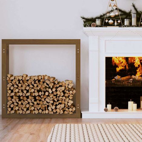 Support de bois de chauffage Marron miel 100x25x100 cm Bois pin (1/5)