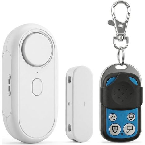 Lot de 2 alarmes porte fenêtre télécommande détecteur ouverture vibration 120dB (1/5)