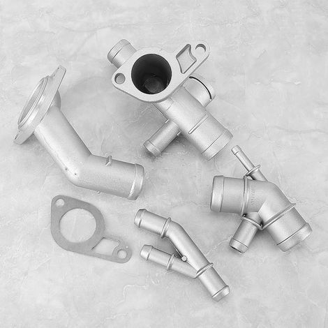4Pièces Collecteur Durite Liquide De Refroidissement Aluminium Compatible Moteur 1.8T VW Golf 4 2000-2005 06A121132A (1/3)