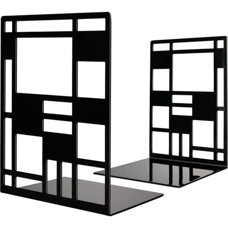 Serre-livres pour étagère, serre-livres robustes, supports de livres, serre-livres en métal, 1 paire (1/4)