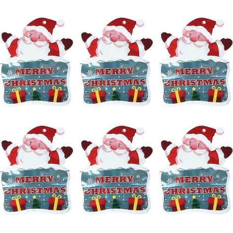 Lot de 6 petits cadeaux de Noël, sacs cadeaux, articles pour réunions de famille (Père Noël) (1/2)