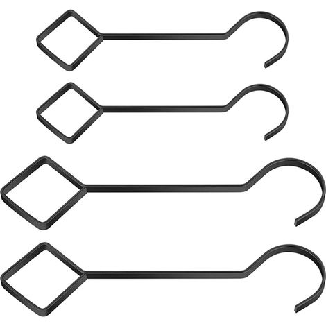 Lot de 4 crochets utilitaires extra longs en métal coupe-vent pour économiser de l'espace Fixation rapide pour intérieur et extérieur Crochet de suspension pour plantes (1/4)