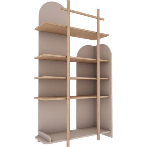 Estantería de 87 cm «Wood Luck Bloom» en cachemira y madera (1/4)