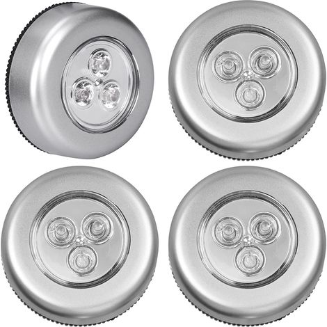 luces LED táctiles con botón para interiores, luz nocturna adhesiva de tipo prensa, luz redonda a batería, ideal para cocinas, oficinas, armarios, mostradores y trasteros. Luz táctil inalámbrica.