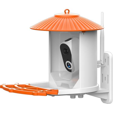 Caméra mangeoire oiseaux 1080p HD – Vision nocturne, IA identification espèces – PIR, anti-écureuil – IP65, Wi-Fi 2,4 GHz, solaire