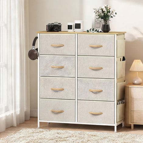 Armoire de rangement beige en vliesstoff acier 86 x 30 x 94,5 cm (1/5)