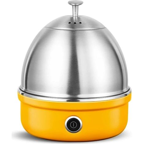 Cuiseur à œufs électrique compact – Technologie vapeur pour œufs durs, moyens ou doux – Couleur jaune – Design léger et pratique