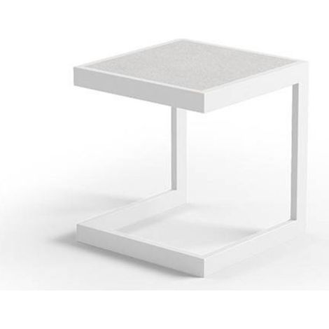 Tavolo da giardino Grenada 40x40 Zumm in alluminio bianco Homms (1/5)