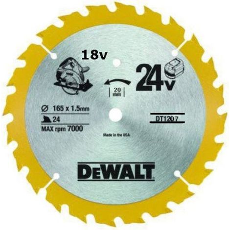 Dewalt – Lame de scie circulaire 190mm – Alésage 30mm – Carbure pour bois dur et matériaux composites – 24 dents – Construction robuste