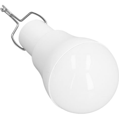 Ampoule solaire LED USB à économie d'énergie, lumière blanche, idéale pour le camping et les situations d'urgence, avec crochet. (1/5)