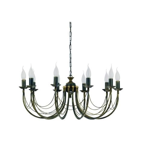 Lampadario Nowodvorski Ares metallo nero/oro Ø74 10xE14