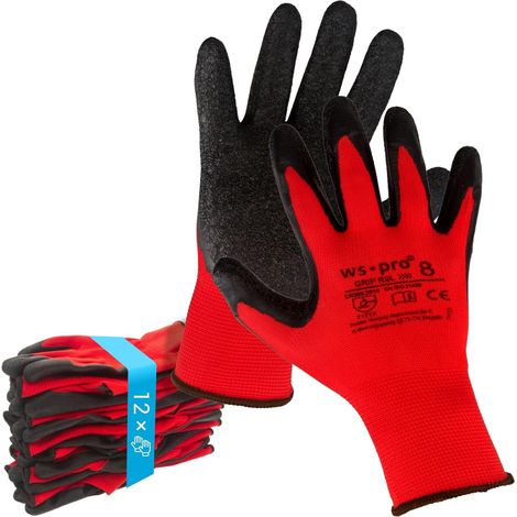 Filiyano-Gants de travail - Gants d'assemblage robustes avec revêtement en latex, longueur 24 cm, 12 paires (Code M) (1/4)