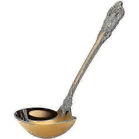 Louche à soupe en acier inoxydable 304 plaqué or, ustensile de cuisine (1/5)