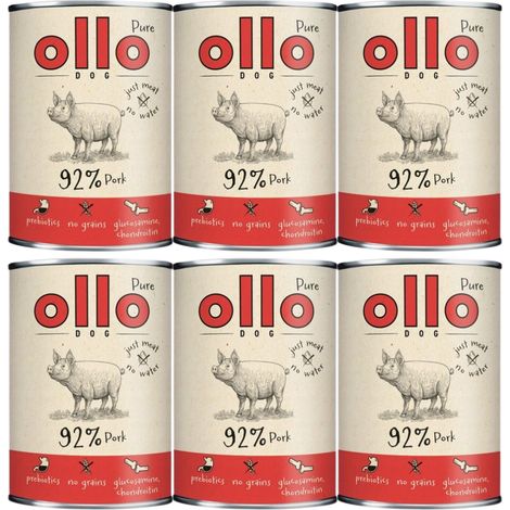 Nourriture humide pour chien Ollo Pure Pork 850 g (1/4)
