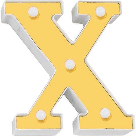 Lampe de nuit LED 3D avec 26 lettres lumineuses de l'alphabet, enseigne lumineuse pour mariage, anniversaire - X - (1/5)