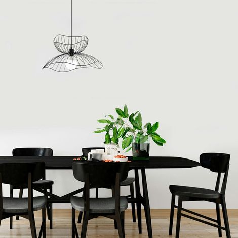 Suspension design noire filaire fleur stylisée SINOP (1/5)