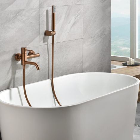 Imex -  Grifo Monomando Ducha y Bañera  Oro Rosa Serie Monza