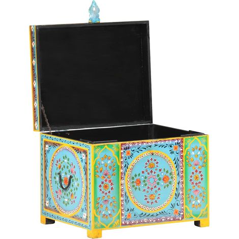Maison Exclusive - Baule Dipinto a Mano 50x40x40 cm in Legno Massello di Mango (1/5)
