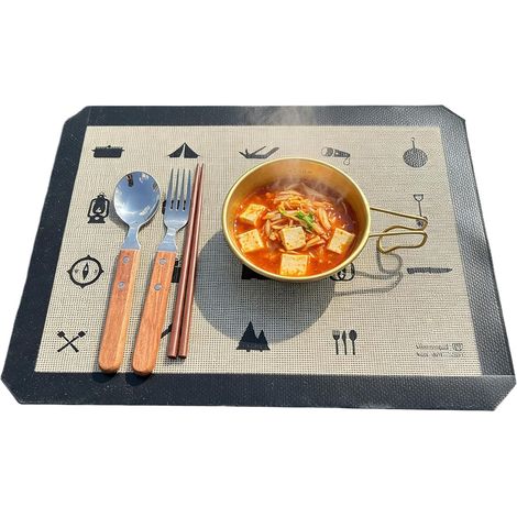 Tapis silicone pour cuisson au four Feuille réutilisable en silicone alimentaire - Tapis thermorésistant,pour pâte, pâtisserie, roulage, découpe, friteuse, micro-ondes,'-'- (1/5)