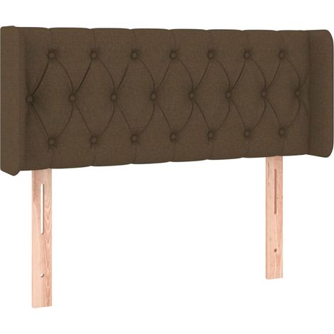 Testiera letto accessorio cameretta mobile imbottito con bordo laterale 93 x 16 x 78/88 cm tessuto testa di moro TDL0204646