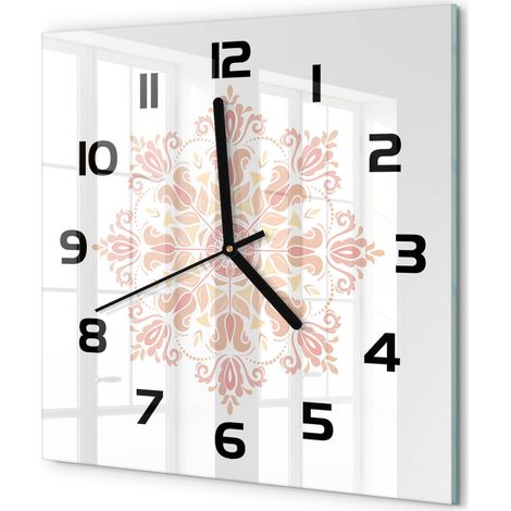 Horloge Murale Carrée Sans Cadre en Verre Trempé Silencieuse et Moderne Décorations 30x30 cm (1/5)