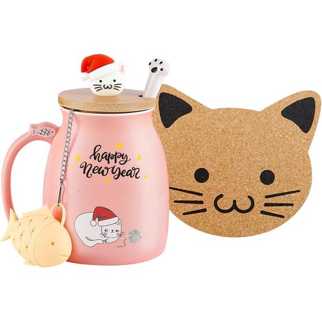 Mug Chat de Noël en Céramique 350 ml