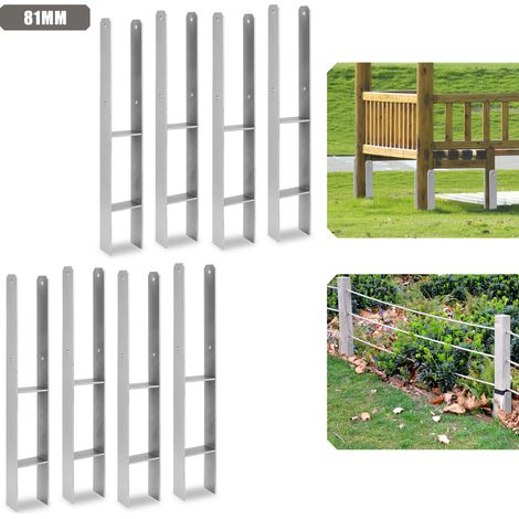 TolleTour Ancoraggio per pali per esterni – particolarmente robusto, resistente alle intemperie e ideale per pali in legno in giardino - 81 mm 8x (1/5)