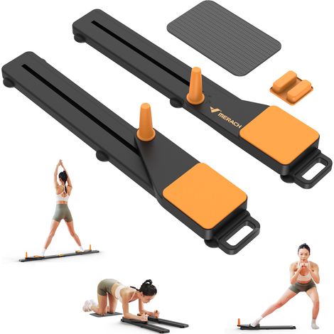 MERACH Pilates Ab Board with Resistance Band, Foldable Core Trainer, Detachable Ab Trainer Machine with Anti-Slip Design, Up to 120kg