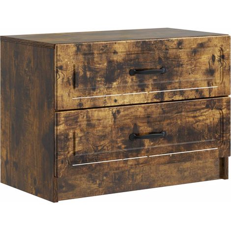 Bedside Cabinet Smoked Oak 62 x 34.5 x 44.5 cm Engineered Wood vidaXL
