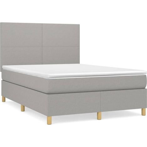 Maison Exclusive - Boxspringbett mit Matratze Hellgrau 140x200 cm