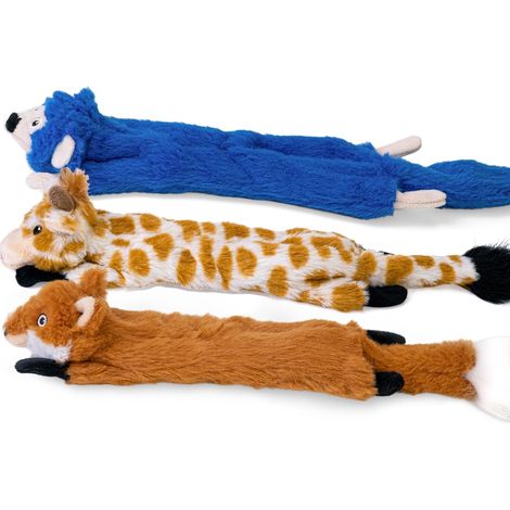 Lot de 3 jouets couineurs pour chien, sans rembourrage, en peluche froissée, pour grande race, durable et à mâcher. (1/5)