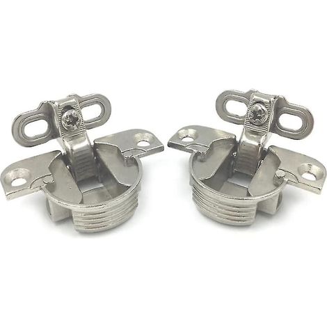 Lot de 2 charnières réglables en alliage, axe de rotation latéral à 97°, charnières invisibles pour portes de meubles (cuisine, salle de bain, bibliothèque, etc.).
