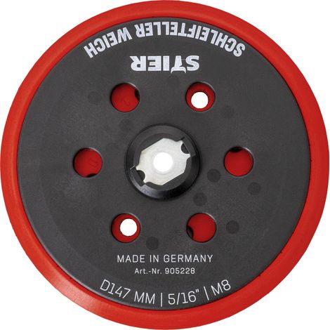 STIER Schleifteller Stützteller weich D147mm 5/16“ M8 für Exzenterschleifer, 150 mm, mit klett (1/5)