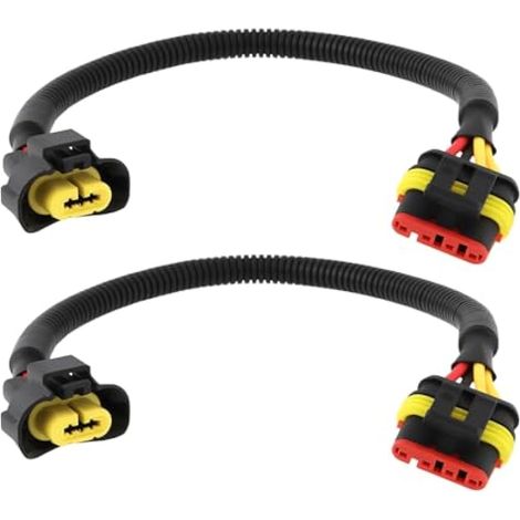 2X Connecteur Faisceau Câble Contact Antibrouillard Voiture Femelle 4 Broches vers Femelle H11 1383157080 1612435580 Compatible avec Fiat (1/4)