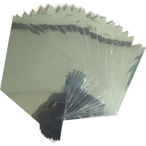 Miroir Acrylique Autoadhésif - 30 x 30 cm - Épaisseur 0,2 mm - Pour Décoration Murale Artisanat Voiture - Lot de 4 (1/5)