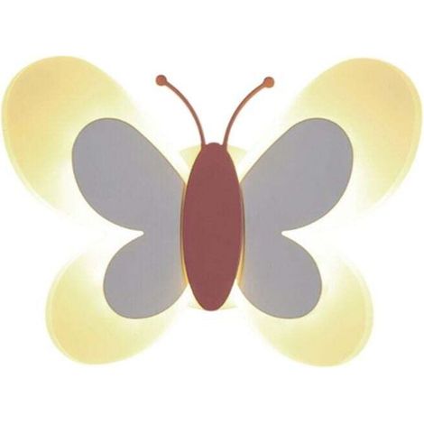 Applique a LED da 14W a forma di farfalla, bianca e rosa, per cameretta bambini, lampada moderna con ali -Crezuo
