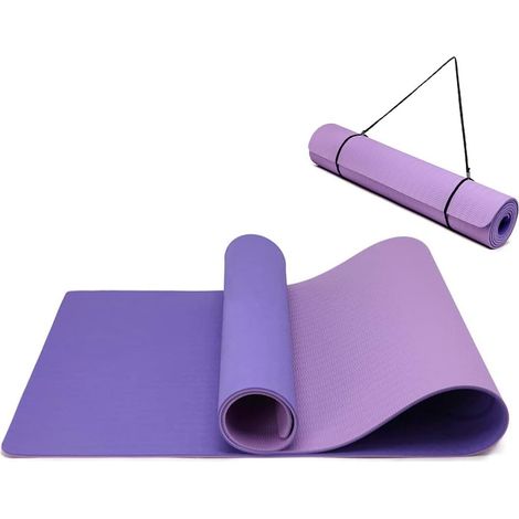 Tappetino da yoga Oak & Tea, tappetino da yoga spesso antiscivolo per uomo/donna, tappetino da ginnastica per palestra domestica con tracolla, meditazione, pilates, 183 x 61 x 0,6 cm