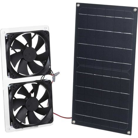 Kit de ventilateur à panneau solaire, 100 W, résistant aux intempéries, avec ventilateur CC pour petits poulaillers, serres, abris de jardin, maisons pour animaux, échappement de fenêtre (1/4)