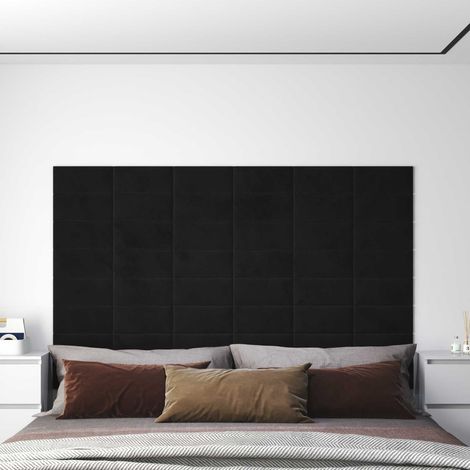 Wandkopfteilen 12 pcs Schwarz 30 x 15 cm Samt