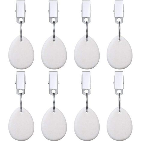 8 Stück tropfenförmige Tischdeckenbeschwerer, Tischdeckenbeschwerer, Tischdeckenaufhänger mit Metallclips und Steinbefestigung von ODIPIE (1/4)
