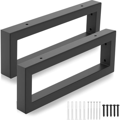 2 Pcs Pieds de Table métal Noir L30cm H10cm, Meubles Bricolage (1/5)